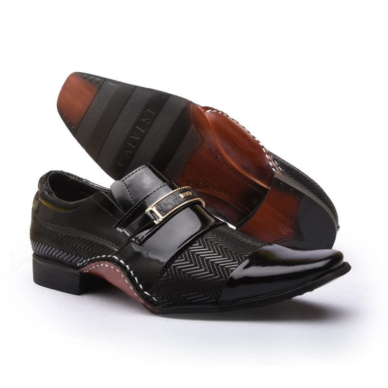 Sapato Social Masculino Calvest Em Couro Preto-1930F027
